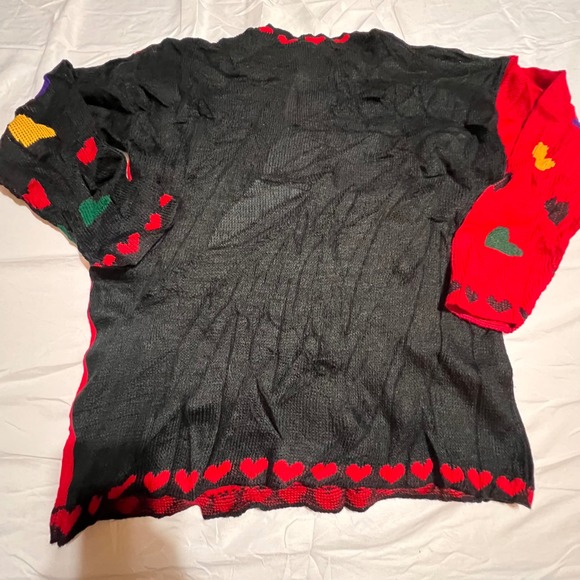 Vintage Snoopy & Friends Joe Cool Sweater Womens Medium Rainbow Hearts 90s USA - Picture 10 of 10